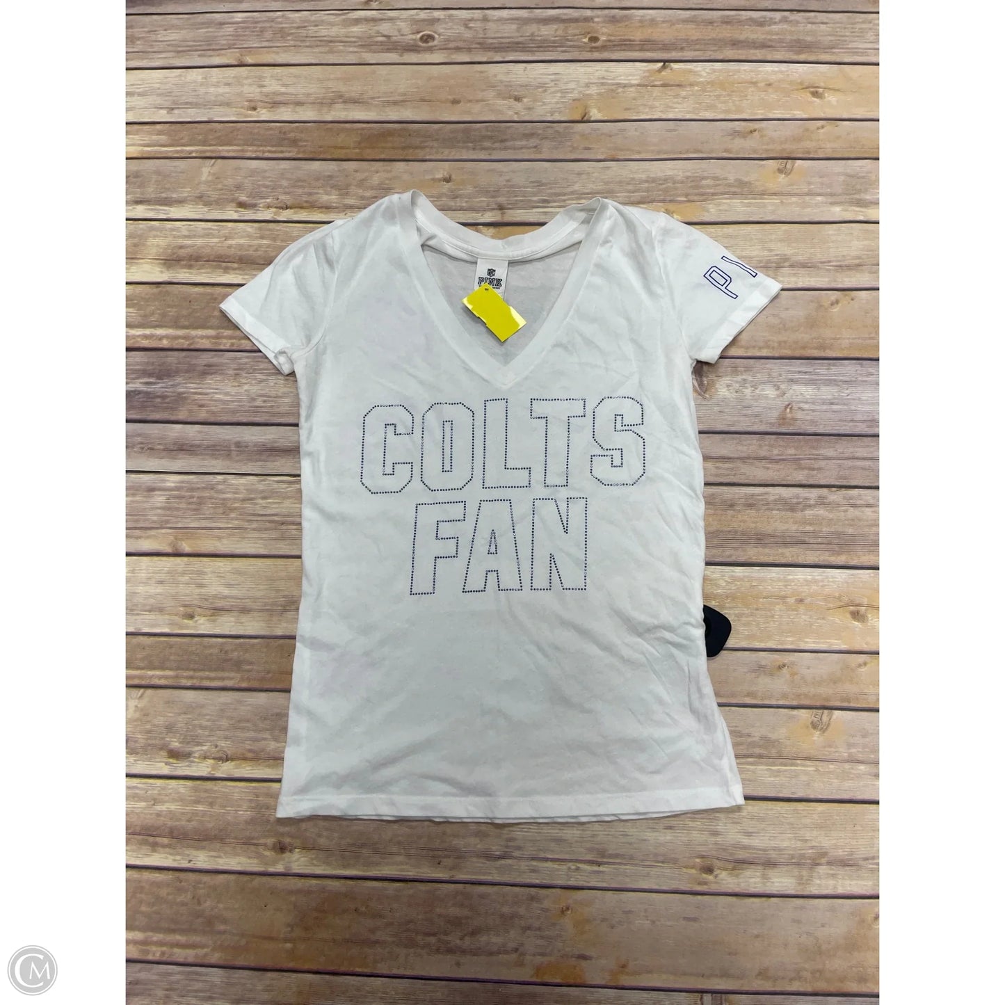 Top Short Sleeve Basic By Pink In White, Size: S