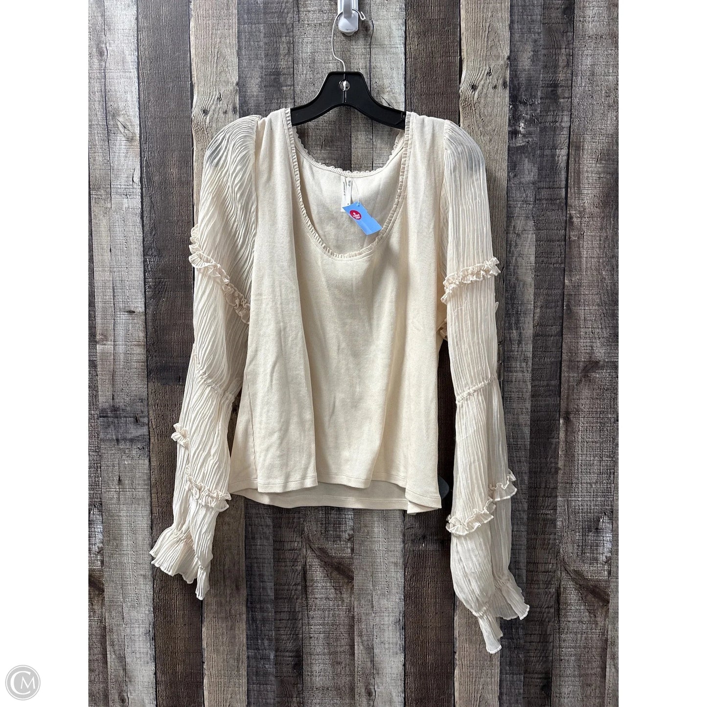 Top Long Sleeve By Anthropologie In Ivory, Size: Xl