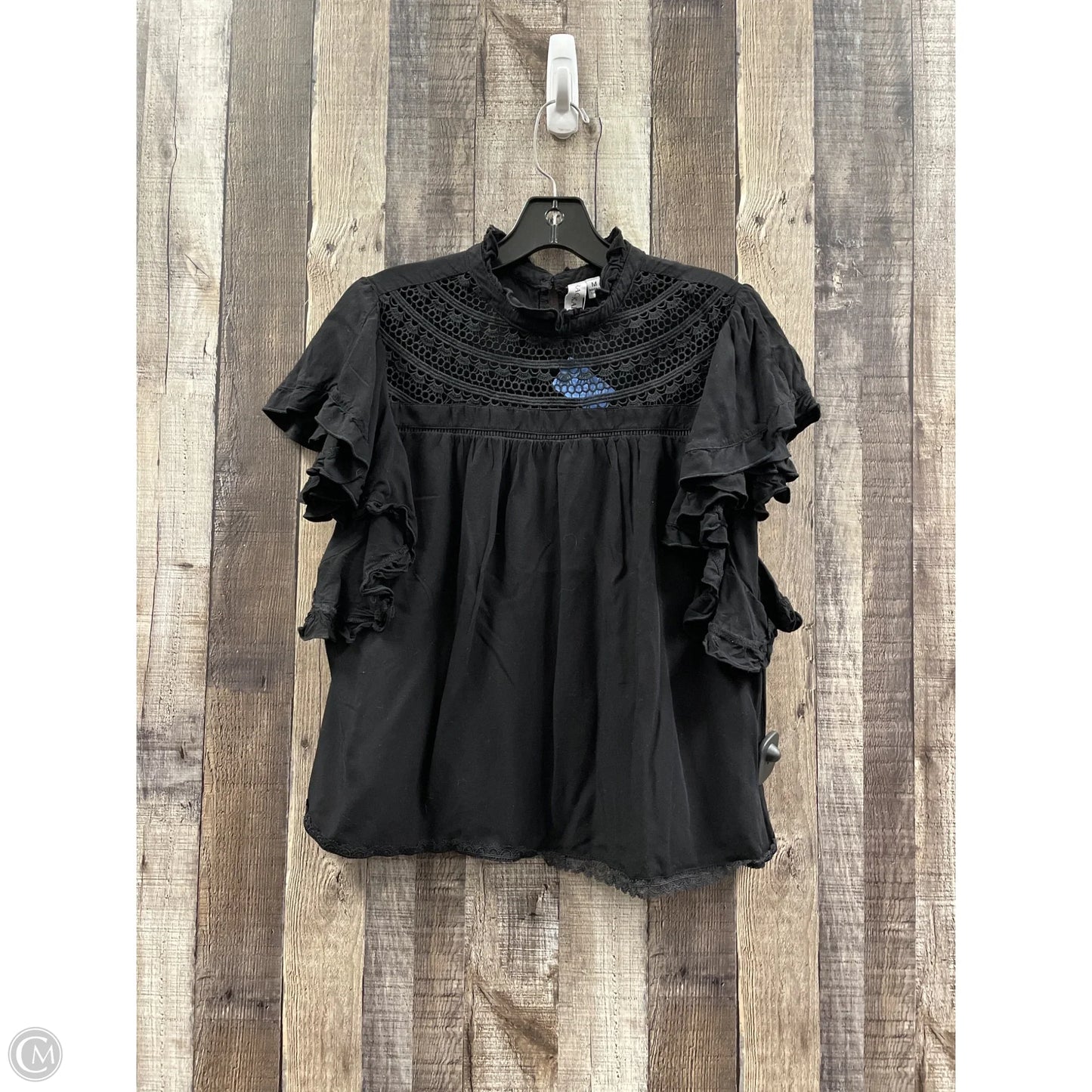 Top Short Sleeve By Grace + Karma In Black, Size: M