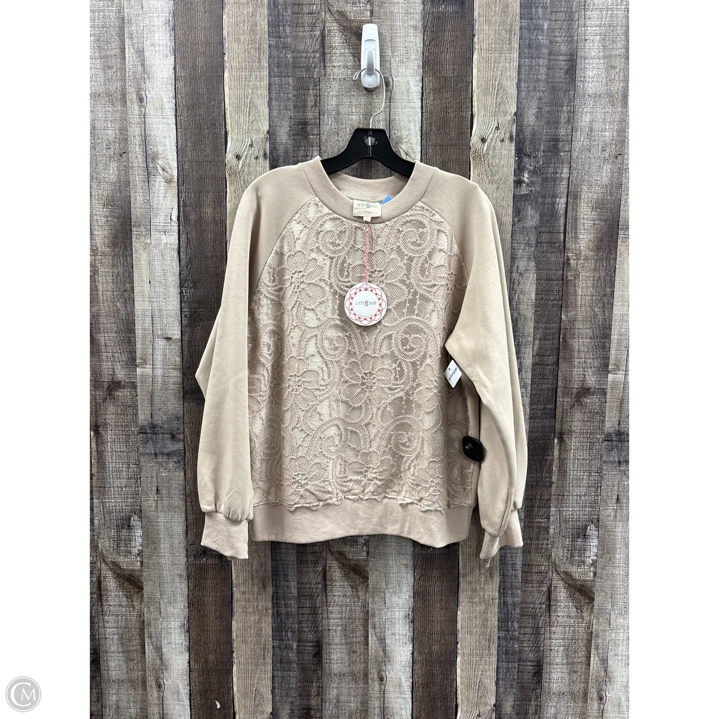 Sweatshirt Crewneck By Umgee In Beige, Size: M