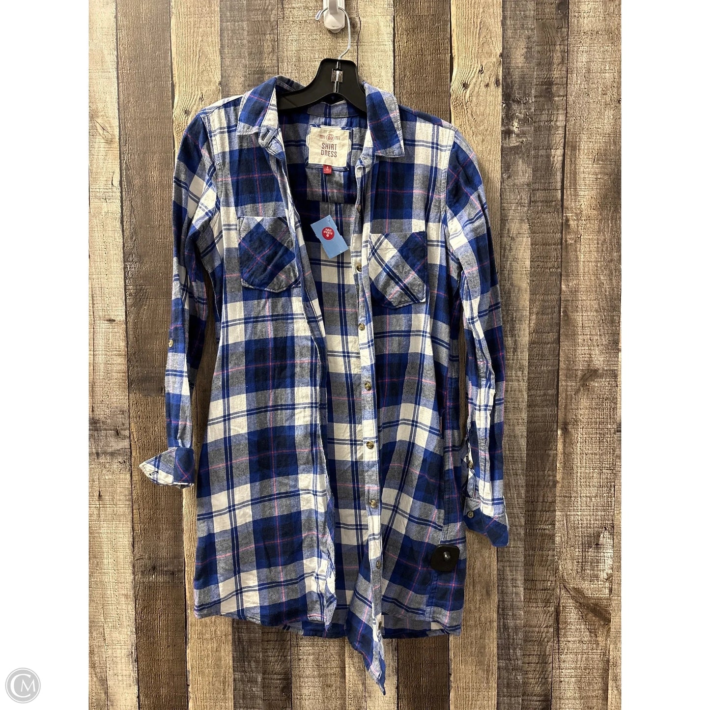 Top Long Sleeve By So In Plaid Pattern, Size: S