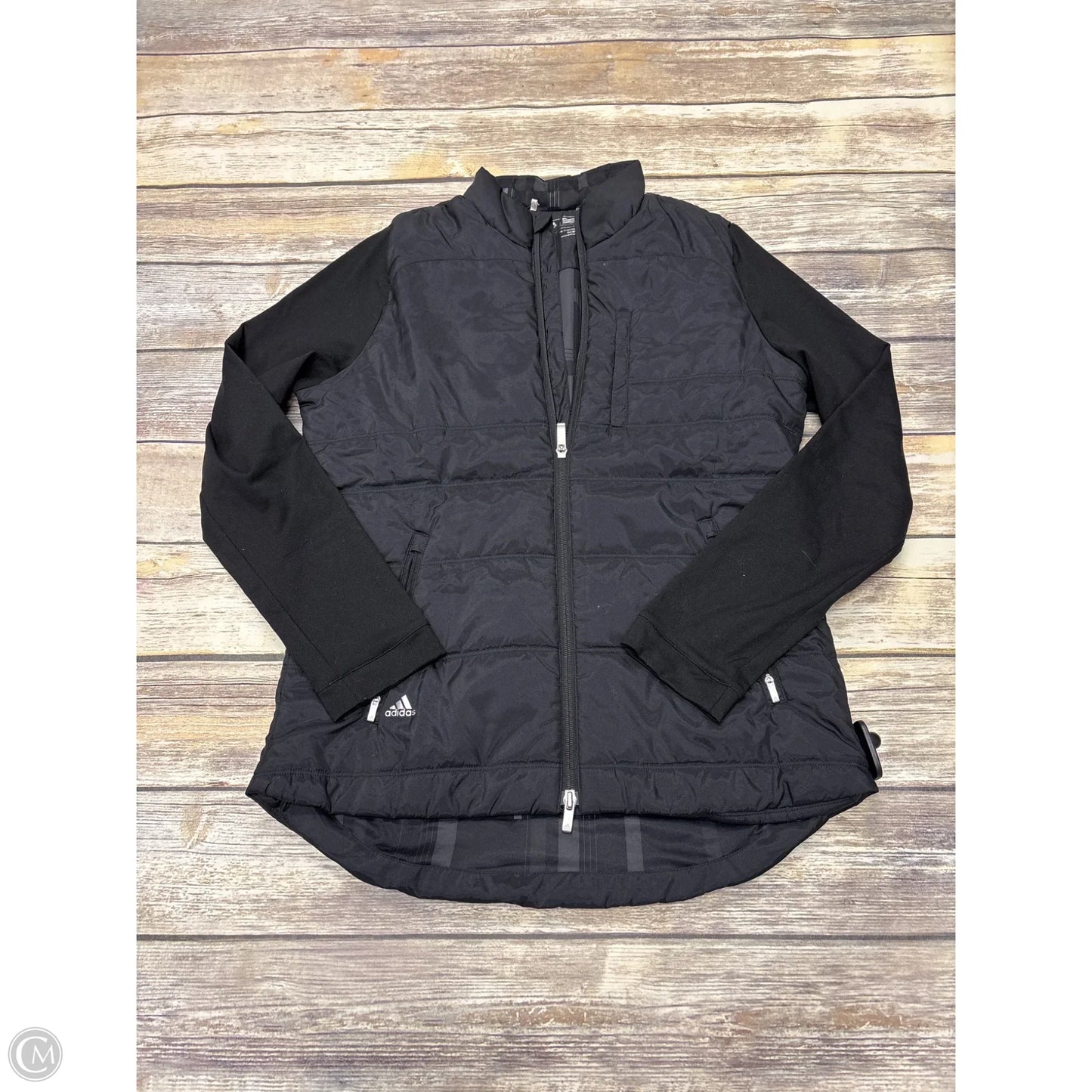 Athletic Jacket By Adidas In Black, Size: M