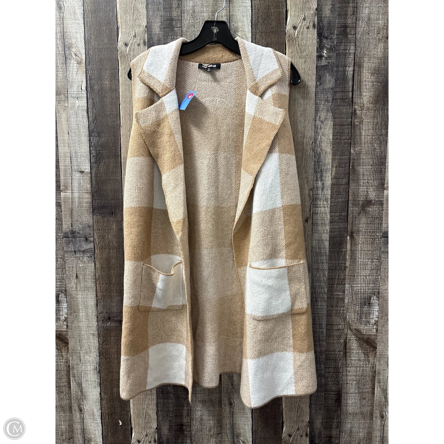 Cardigan By Steve Madden In Tan & White, Size: M