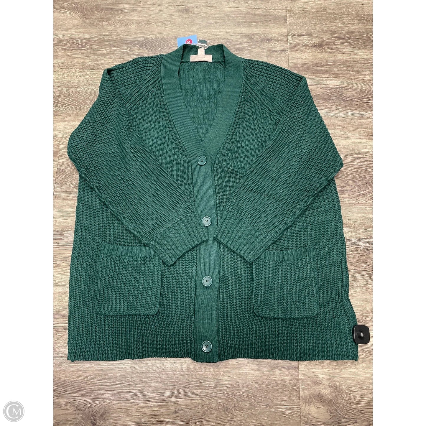 Sweater Cardigan By Woman Within In Green, Size: 1x