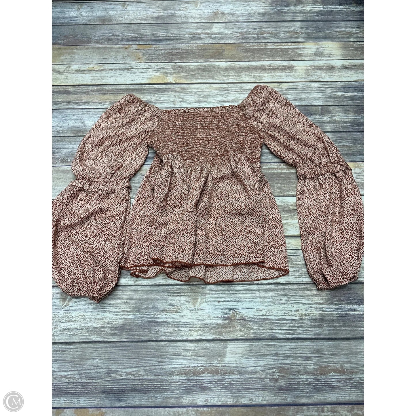 Top Long Sleeve By Hailey & Co In Animal Print, Size: M