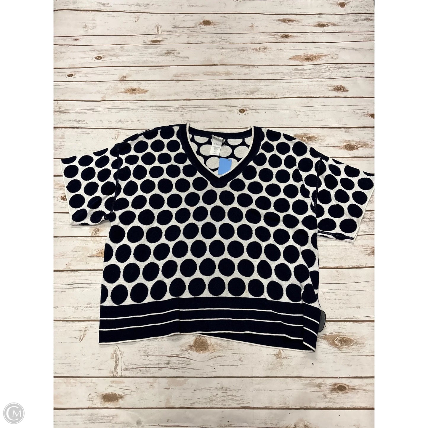 Sweater By Cabi In Blue & White, Size: L
