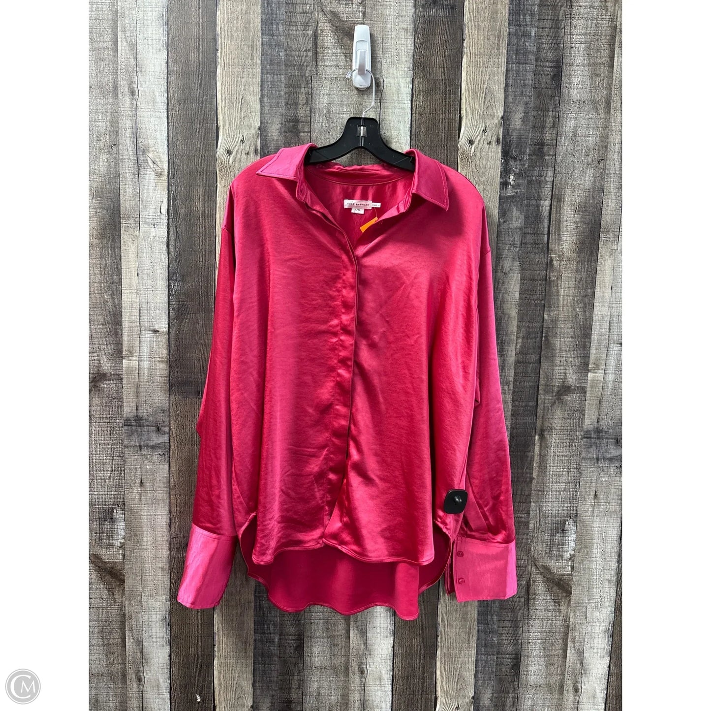 Top Long Sleeve By Good American In Pink, Size: L