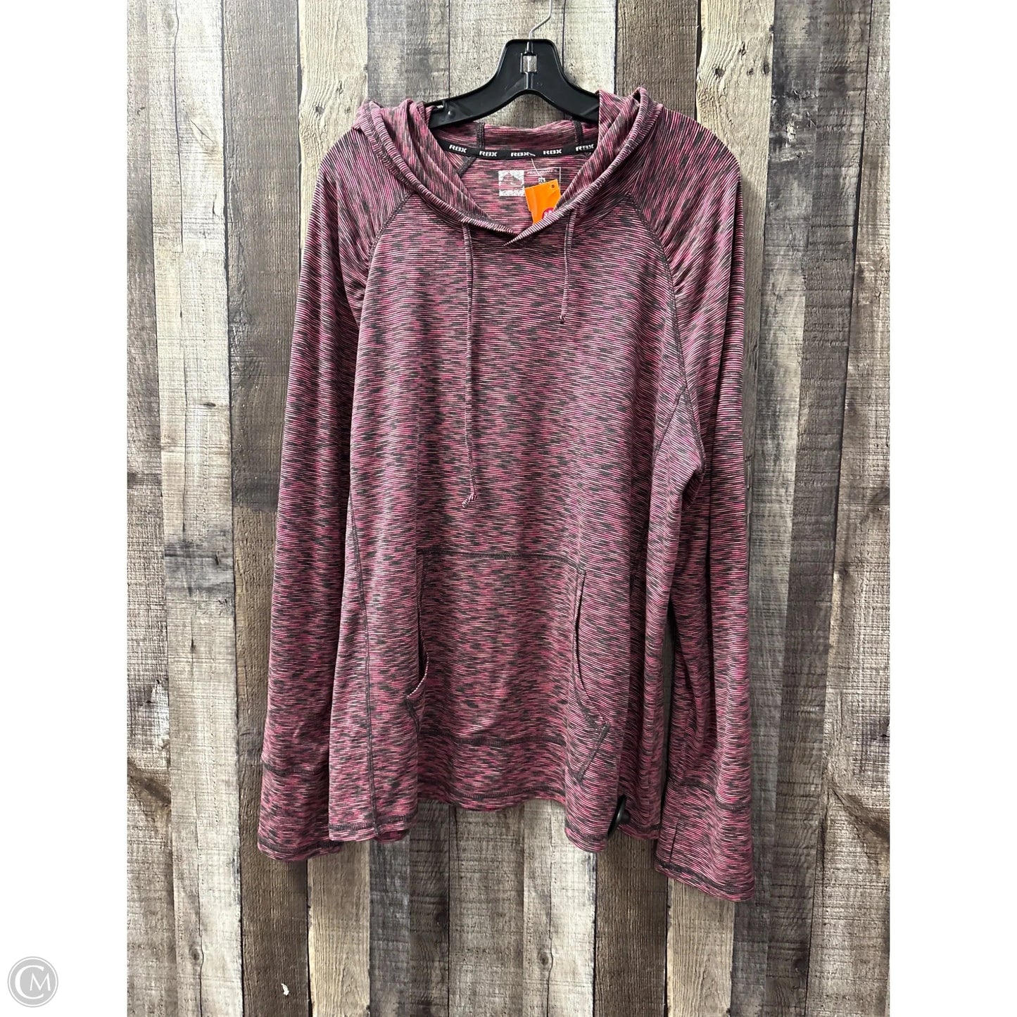 Athletic Top Long Sleeve Hoodie By Rbx In Pink, Size: 2x