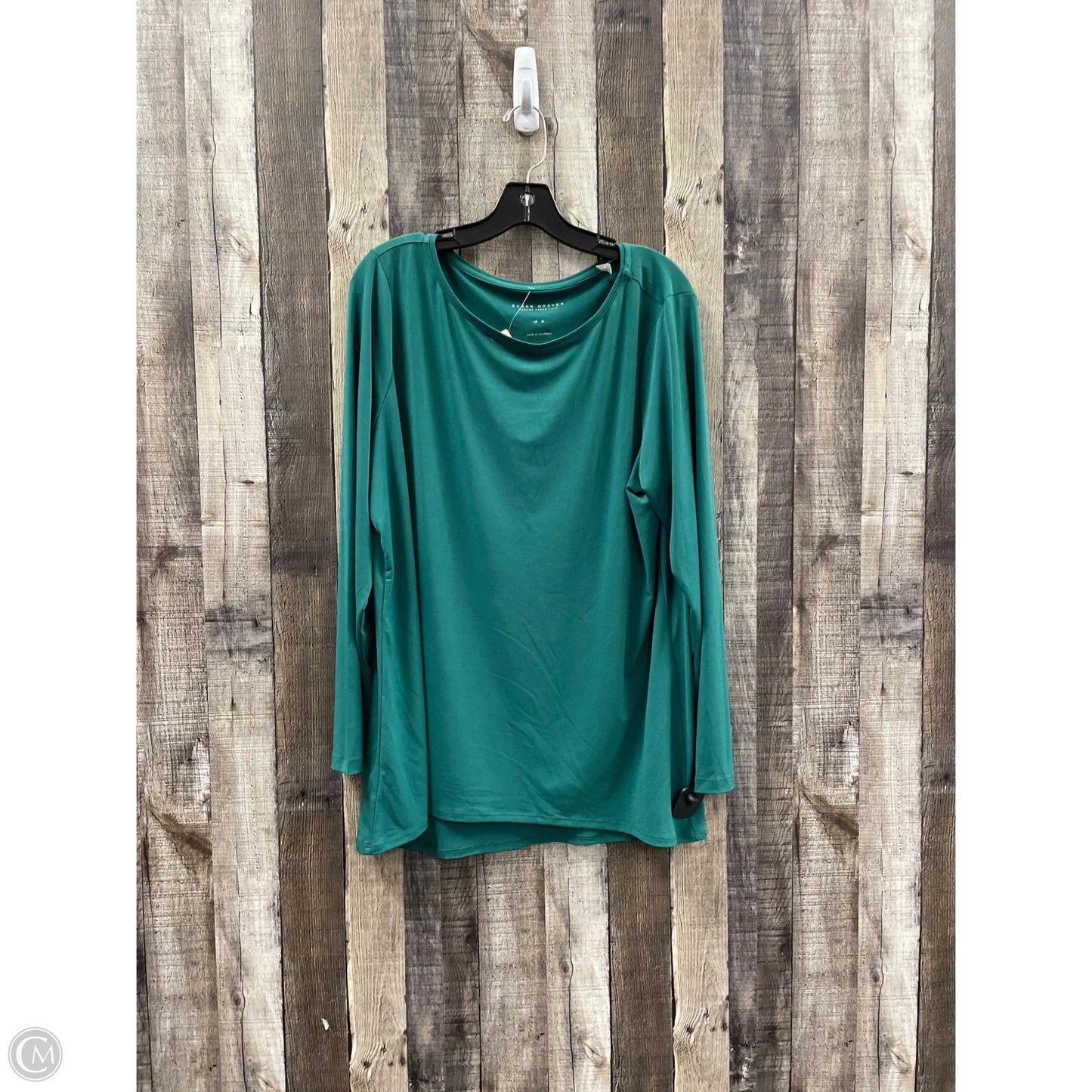 Top Long Sleeve By Susan Graver In Green, Size: Xl