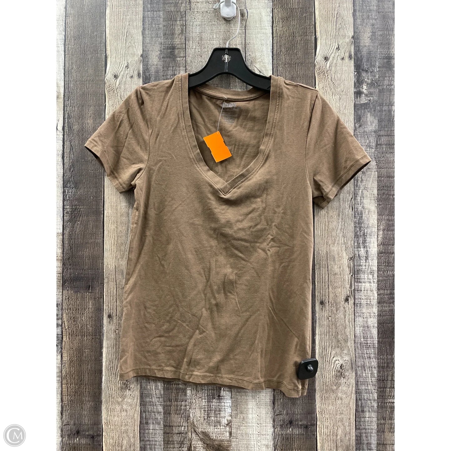 Top Short Sleeve Basic By Cme In Brown, Size: M