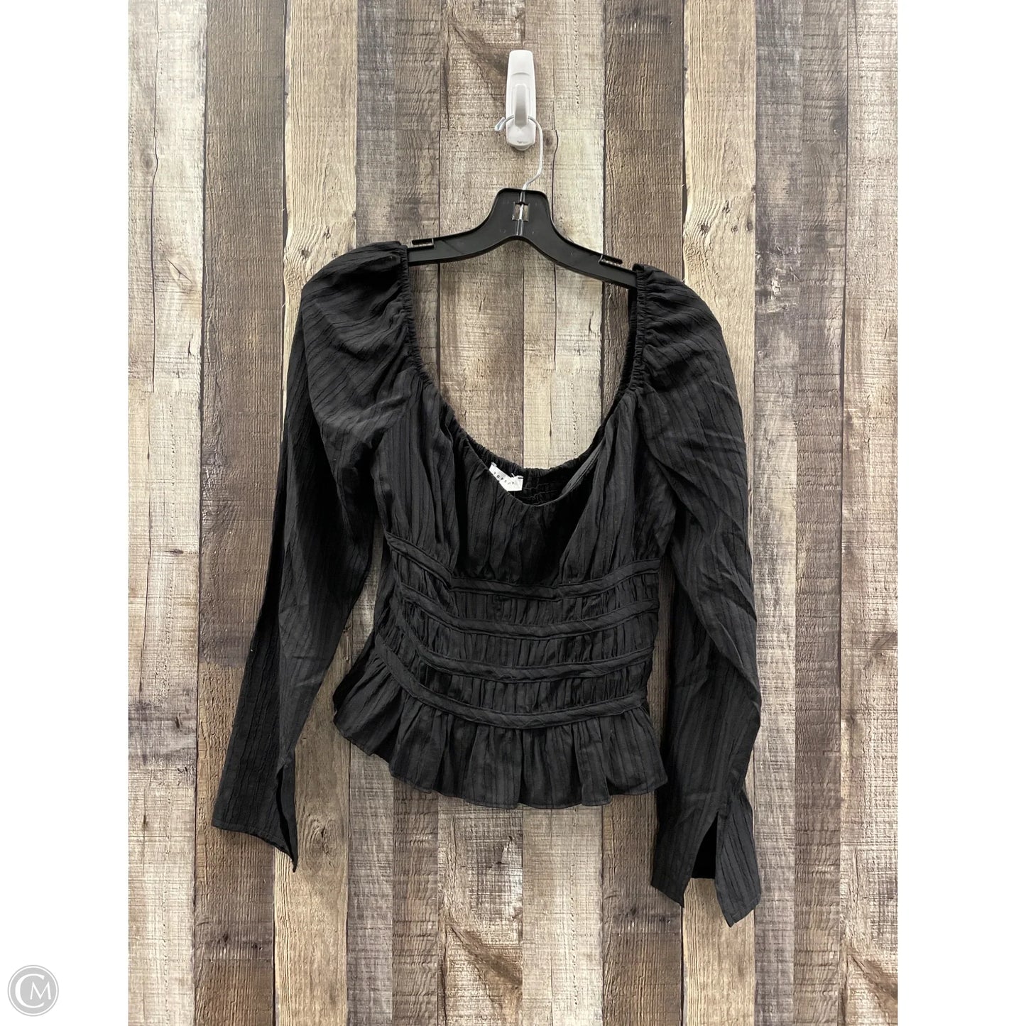 Top Long Sleeve By Top Shop In Black, Size: M