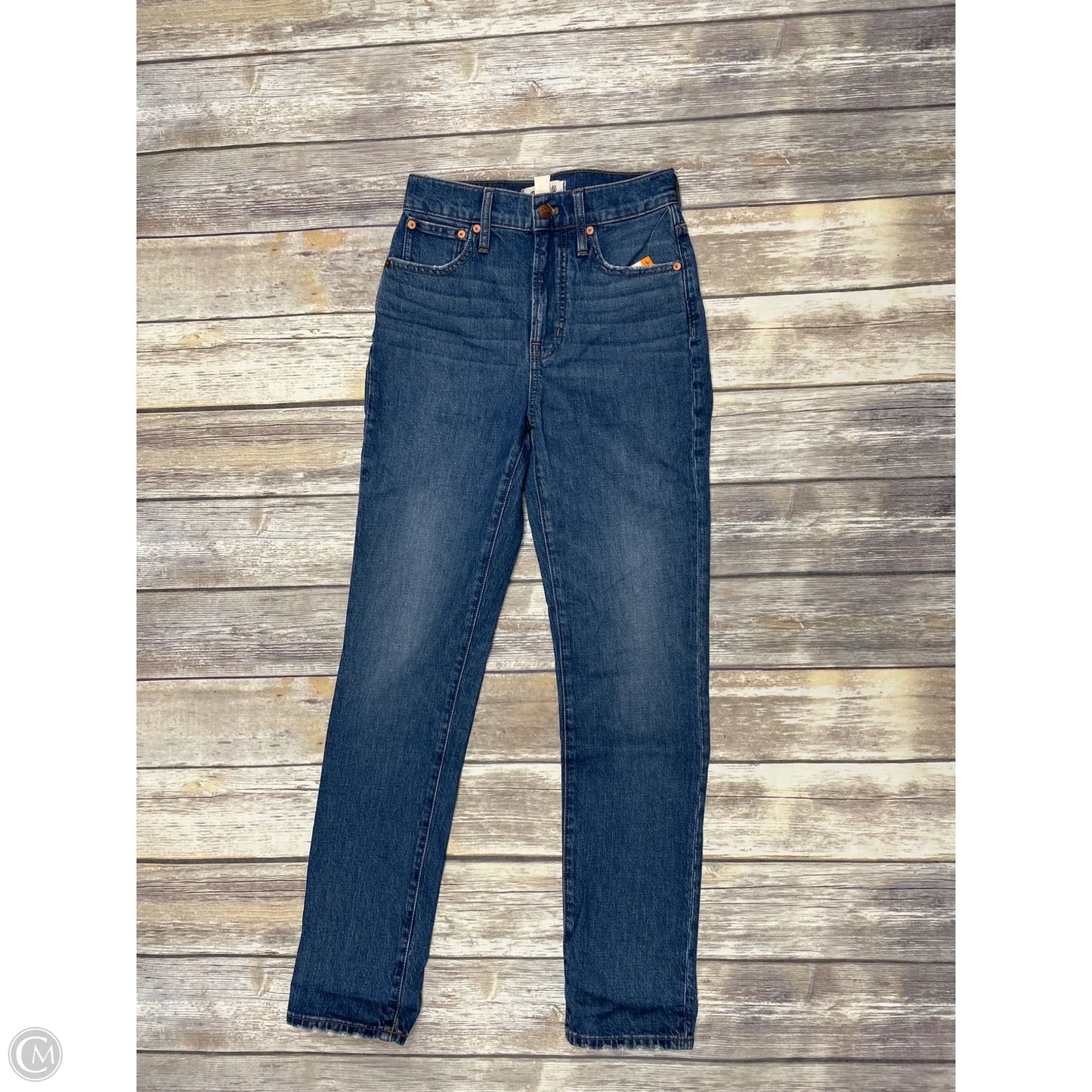 Jeans Straight By Madewell In Blue Denim, Size: 0