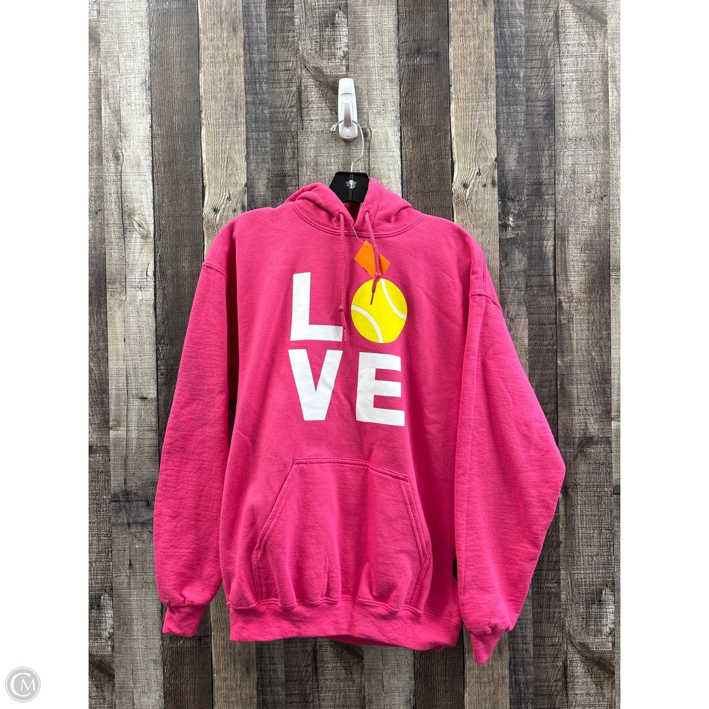Sweatshirt Hoodie By Gildan In Pink, Size: M