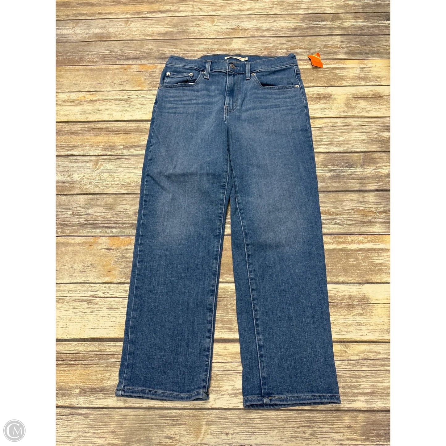 Jeans Straight By Levis In Blue Denim, Size: 10