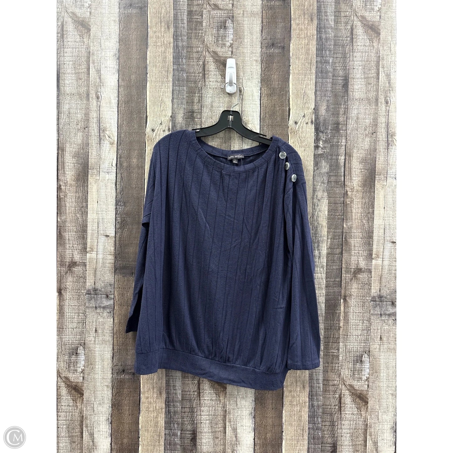 Top Long Sleeve By Lane Bryant In Navy, Size: Xl