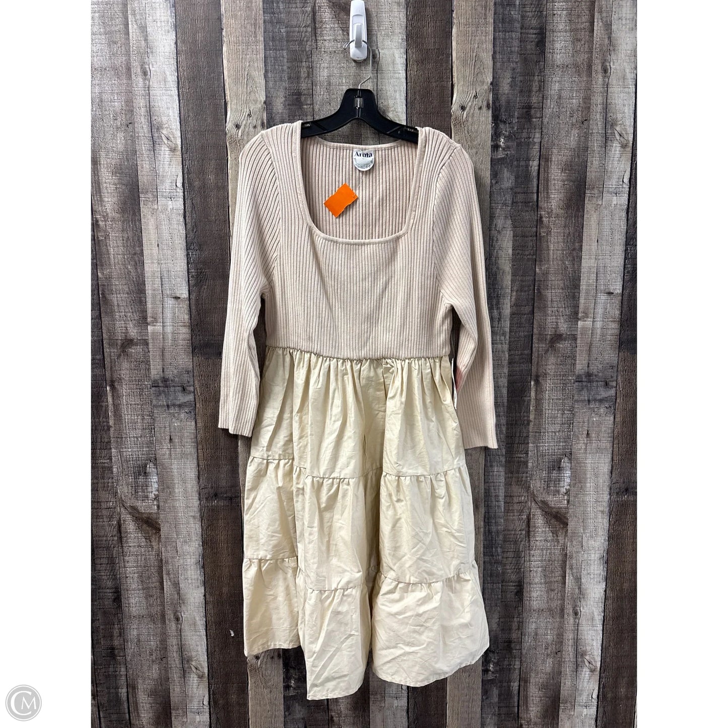 Dress Casual Midi By Arula In Tan, Size: 2x