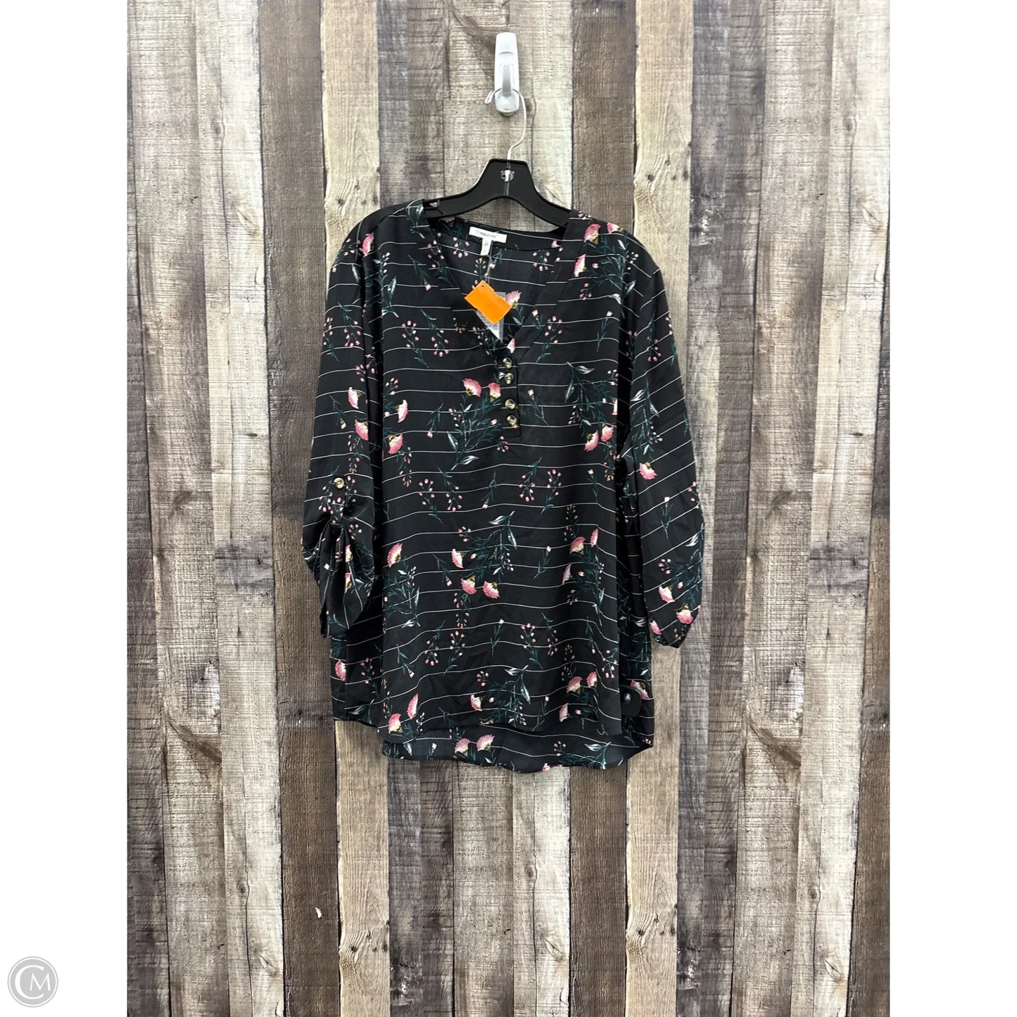 Top 3/4 Sleeve By Maurices In Black, Size: Xxl