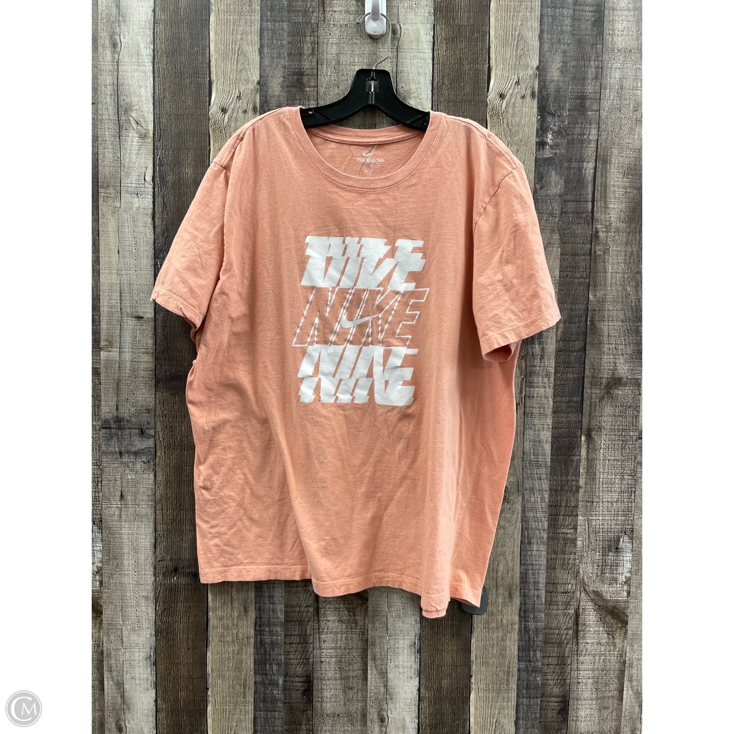 Athletic Top Short Sleeve By Nike In Orange, Size: Xxl