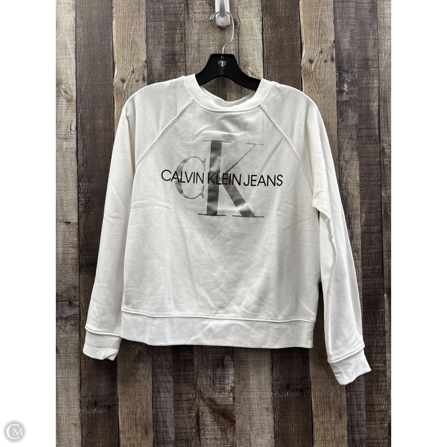 Sweatshirt Crewneck By Calvin Klein In White, Size: Xs