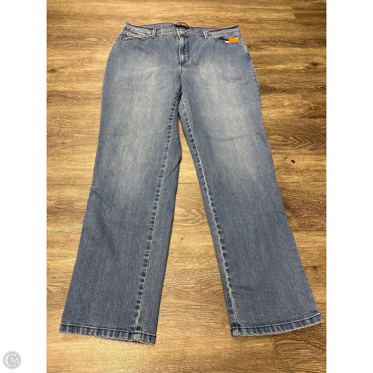 Jeans Straight By Gloria Vanderbilt In Blue Denim, Size: 16
