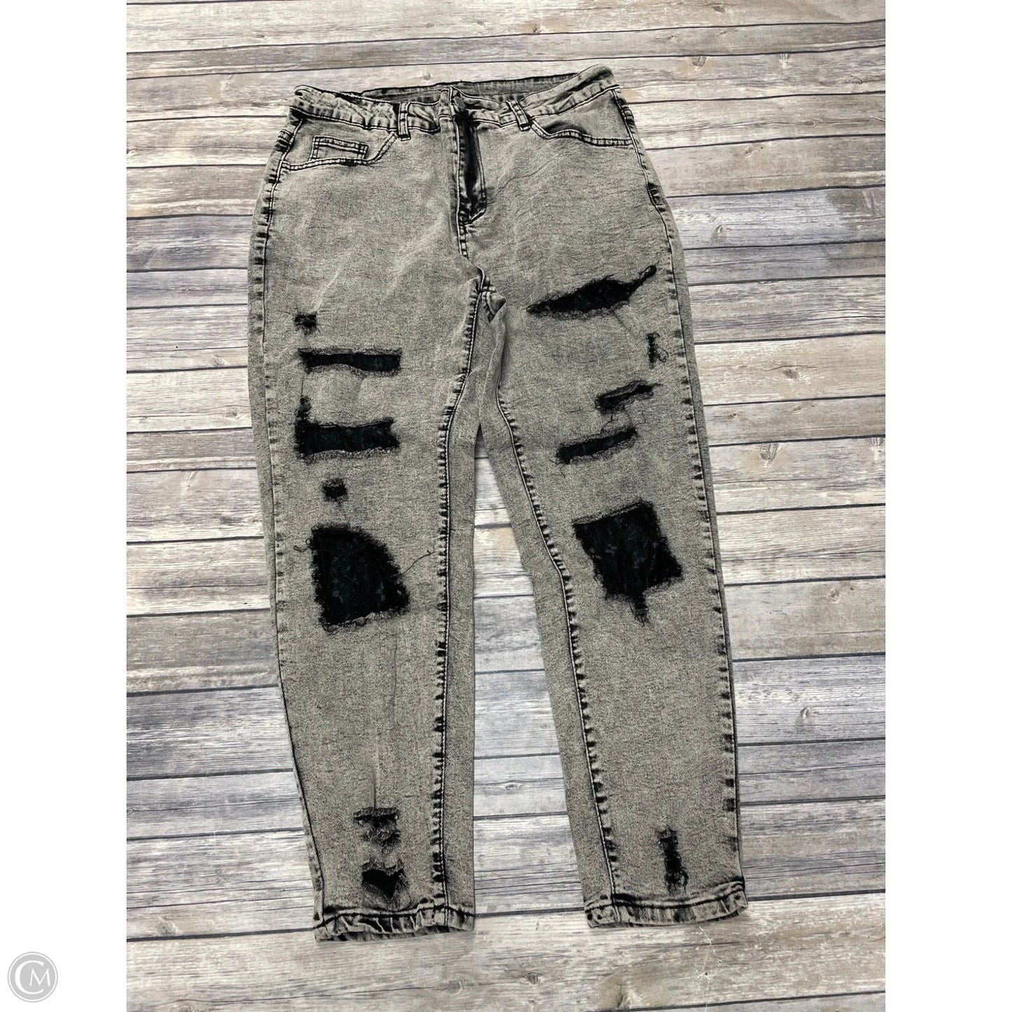 Jeans Skinny By Shein In Black Denim, Size: 1x