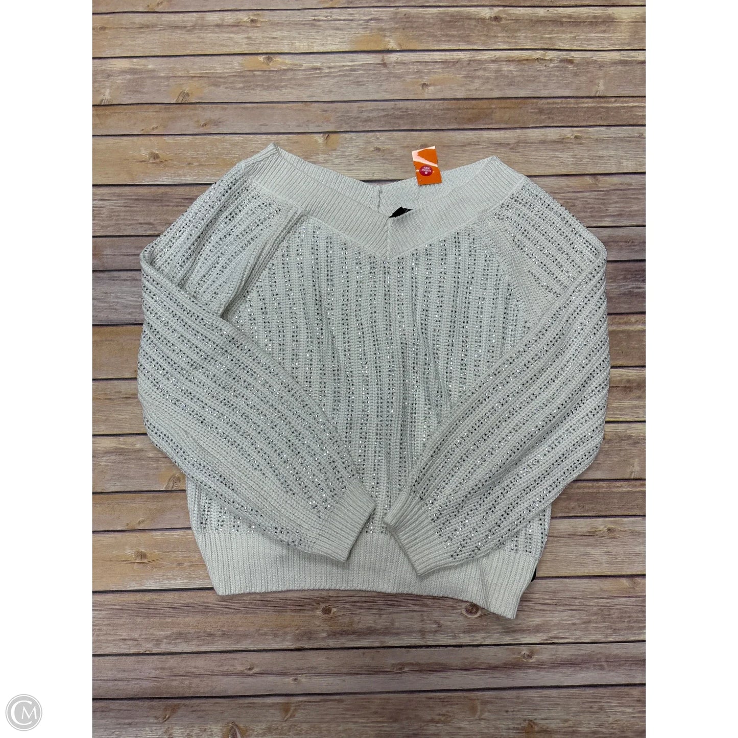 Sweater By Inc In Cream & Silver, Size: Xl