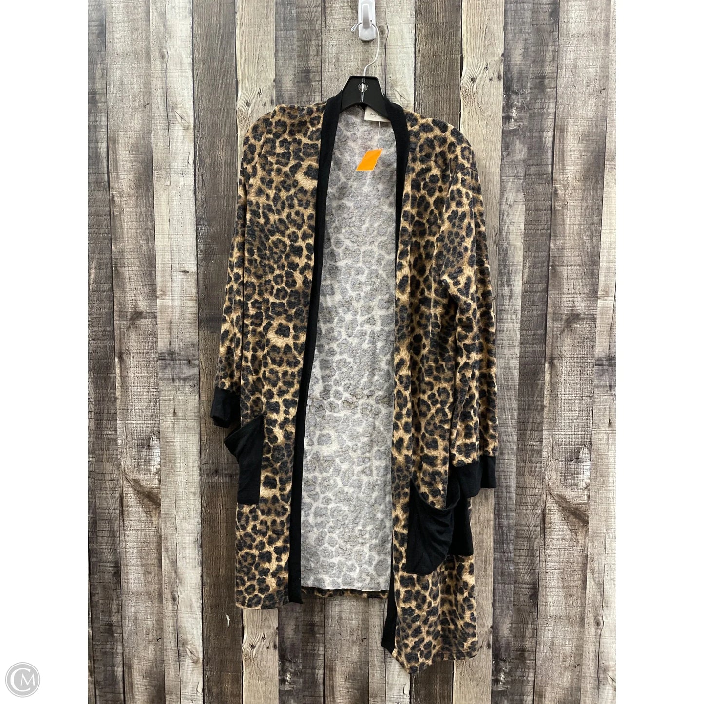 Sweater Cardigan By Betseys Boutique Shop In Animal Print, Size: L