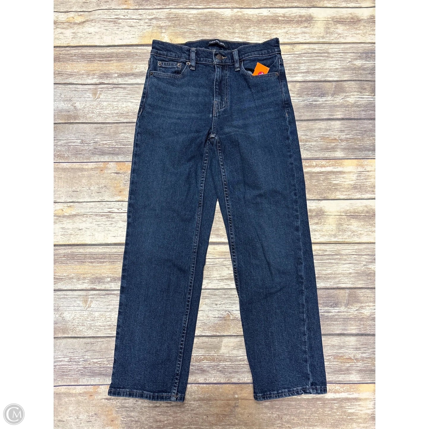 Jeans Straight By Calvin Klein In Blue Denim, Size: 4