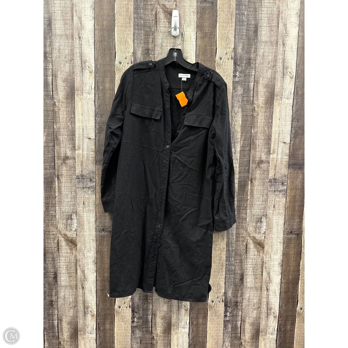 Dress Casual Midi By Calvin Klein In Black, Size: L