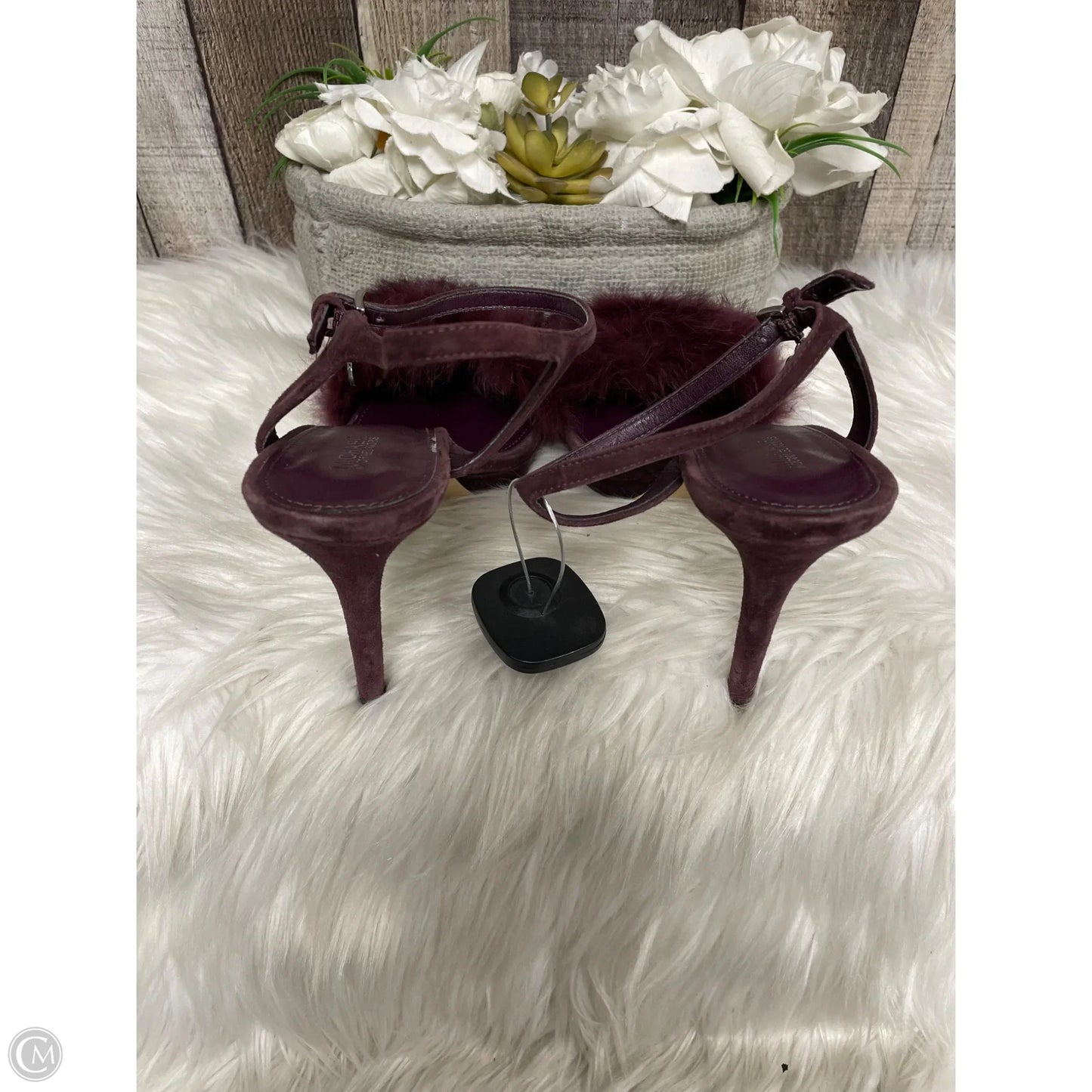 Sandals Heels Stiletto By Michael By Michael Kors In Maroon, Size: 9