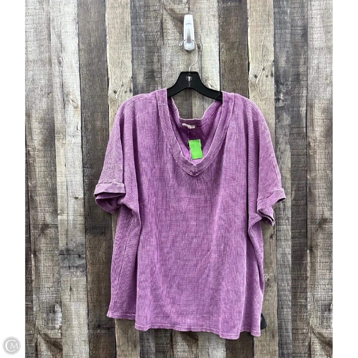 Top Short Sleeve By Peach Love Cream California In Purple, Size: M