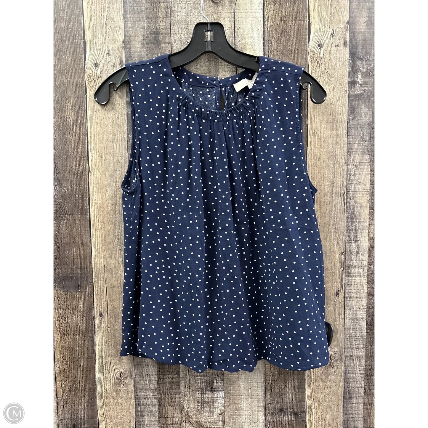Top Sleeveless By Loft In Polkadot Pattern, Size: S