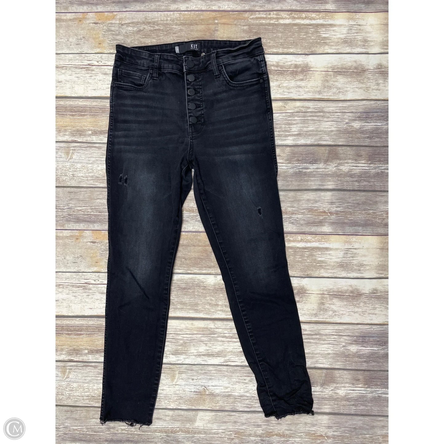 Jeans Skinny By Kut In Black Denim, Size: 8
