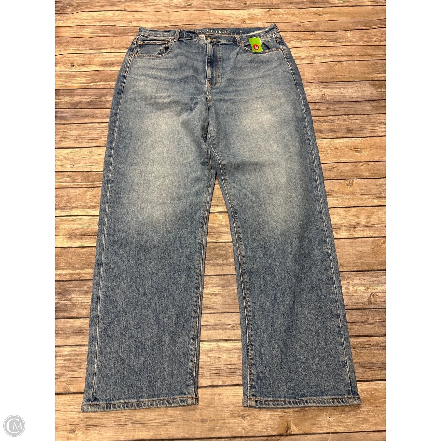 Jeans Boyfriend By American Eagle In Blue Denim, Size: 14
