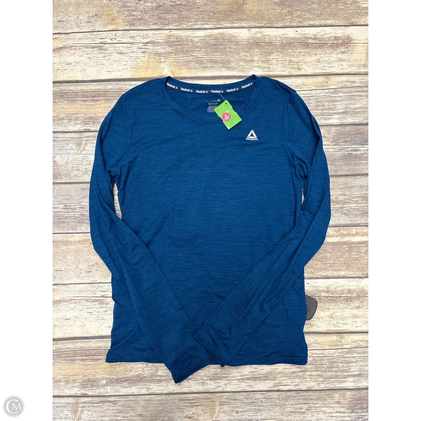 Athletic Top Long Sleeve Crewneck By Reebok In Blue, Size: S