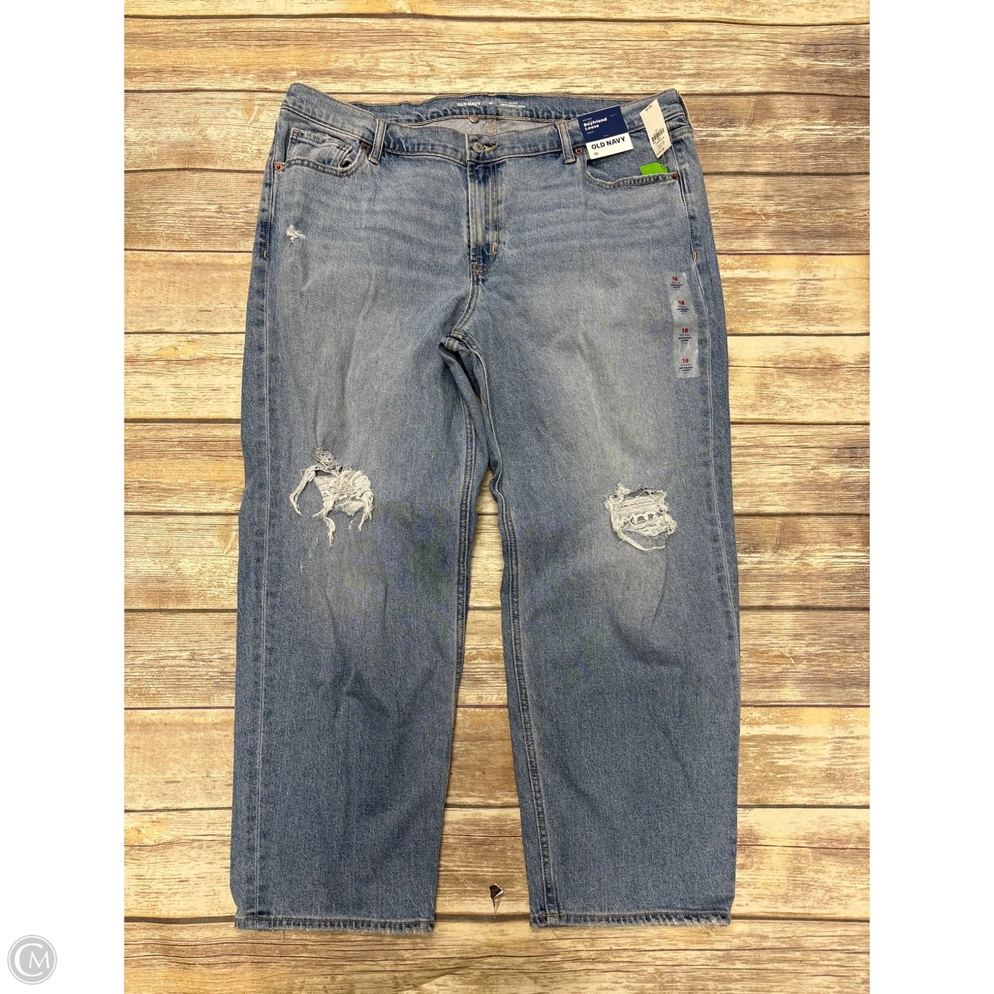 Jeans Boyfriend By Old Navy In Blue Denim, Size: 18