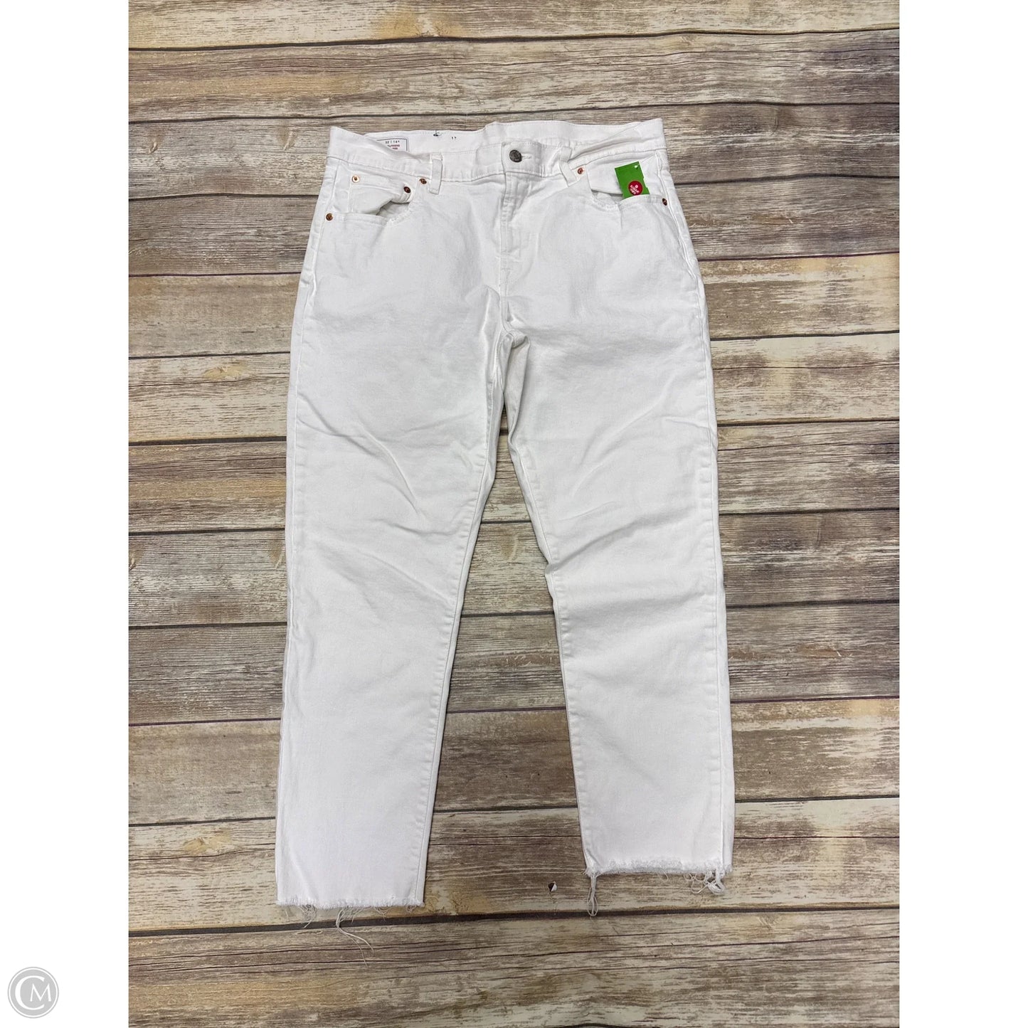 Jeans Boyfriend By Gap In White Denim, Size: 14