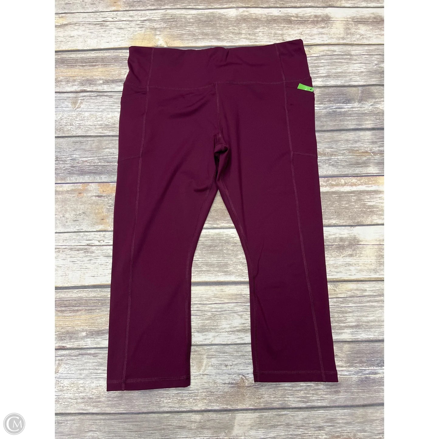 Athletic Capris By Avia In Maroon, Size: Xl