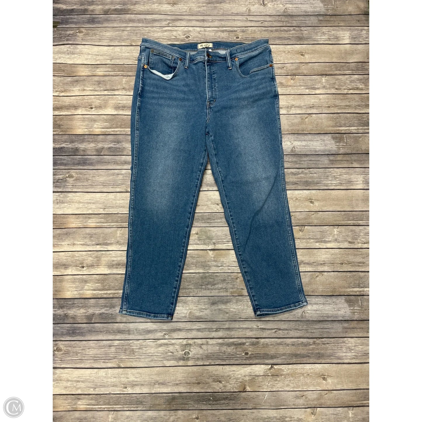 Jeans Straight By Madewell In Blue Denim, Size: 16