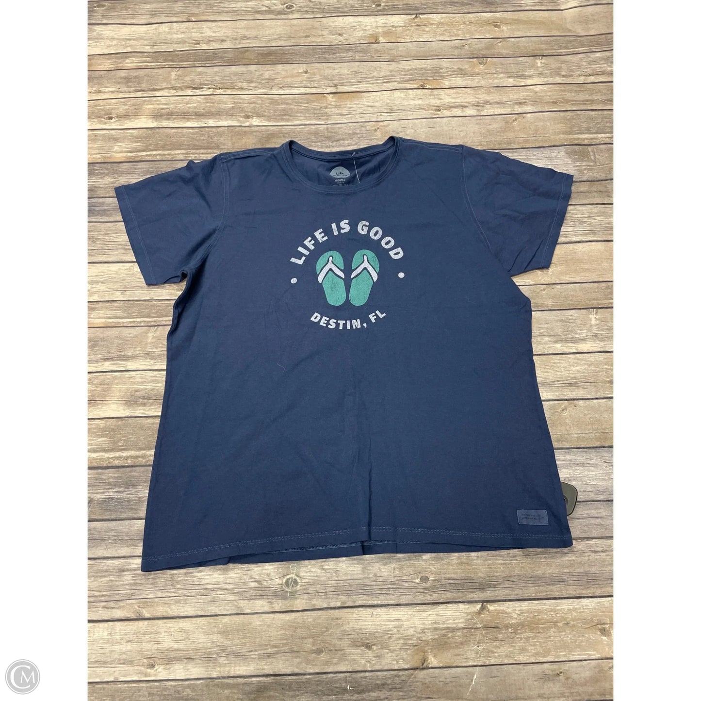 Top Short Sleeve By Life Is Good In Blue, Size: Xxl
