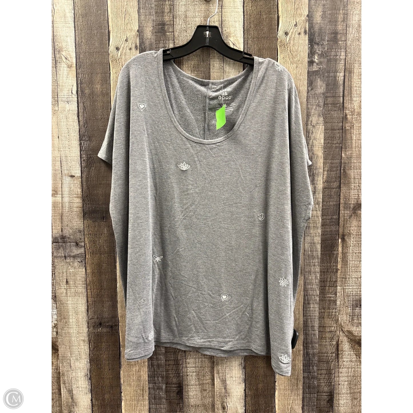 Top Short Sleeve By Life Is Good In Grey, Size: Xl