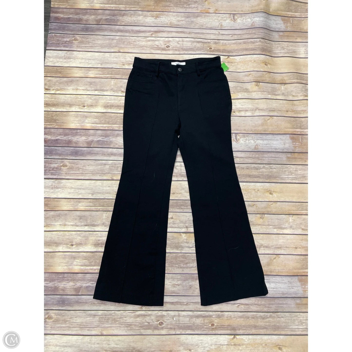 Jeans Wide Leg By Loft In Black Denim, Size: 6p