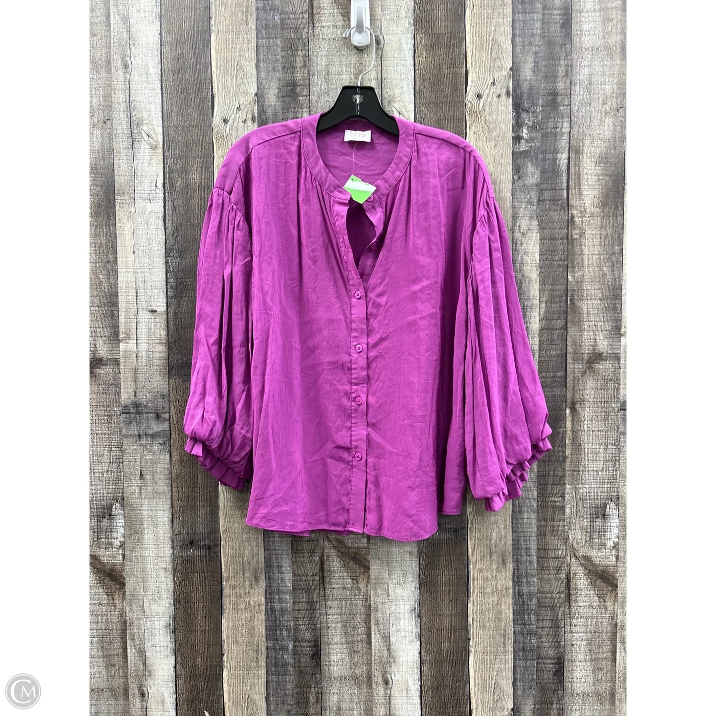 Top 3/4 Sleeve By Fate In Purple, Size: L