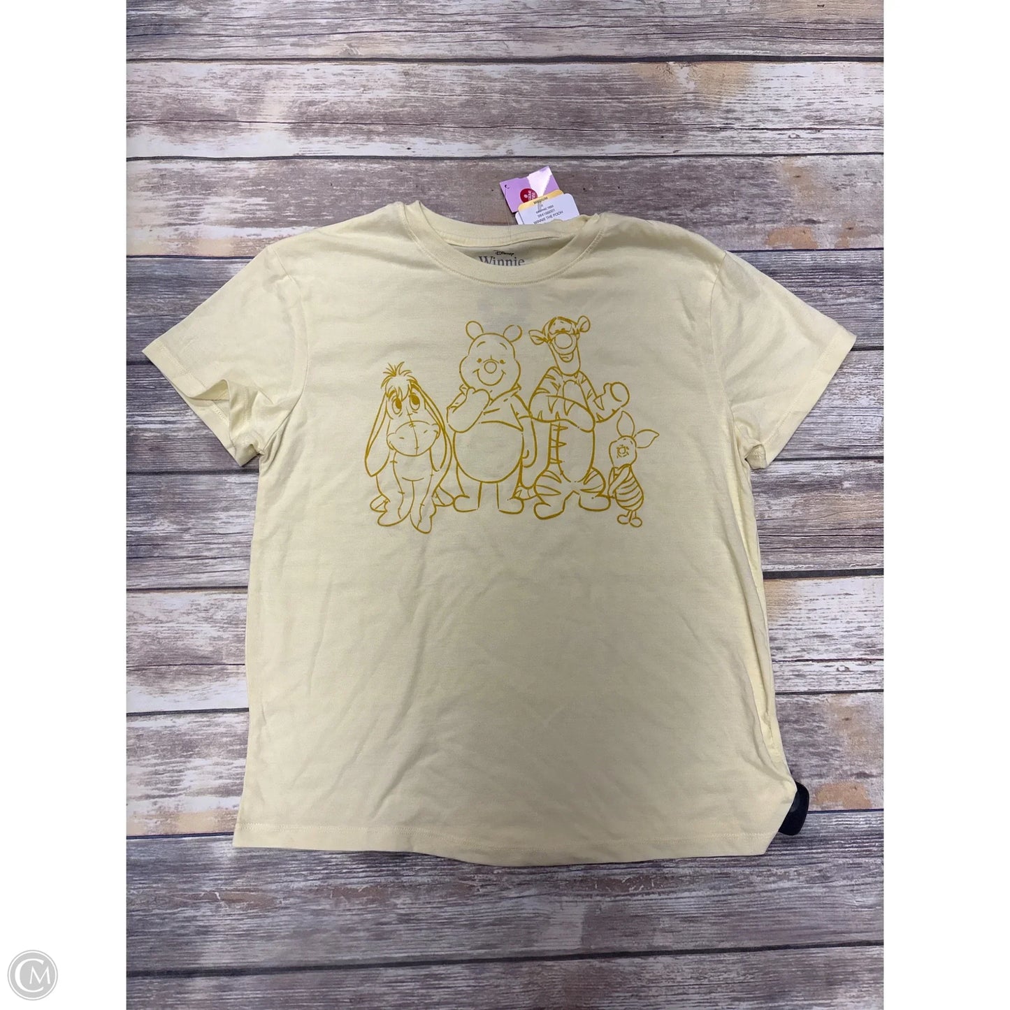 Top Short Sleeve By Disney In Yellow, Size: M