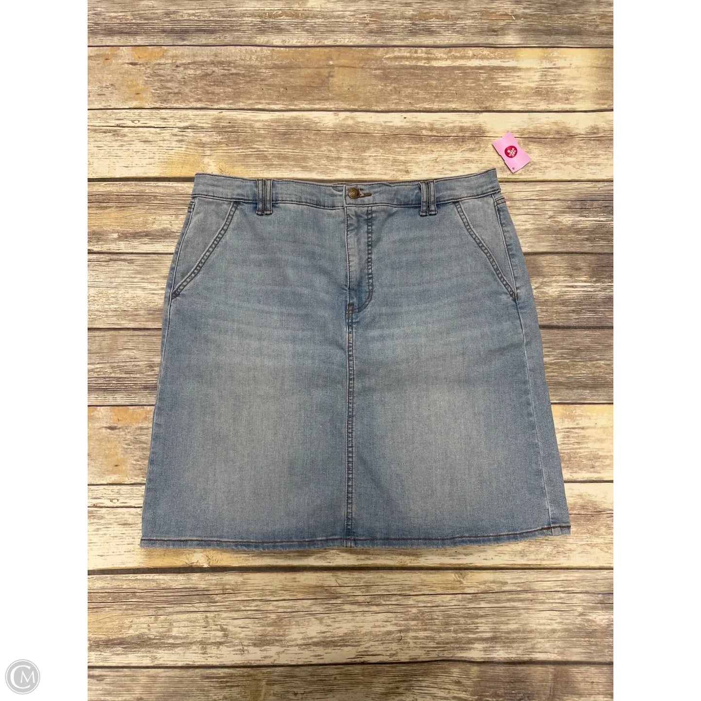 Skirt Midi By Nine West In Blue Denim, Size: 14