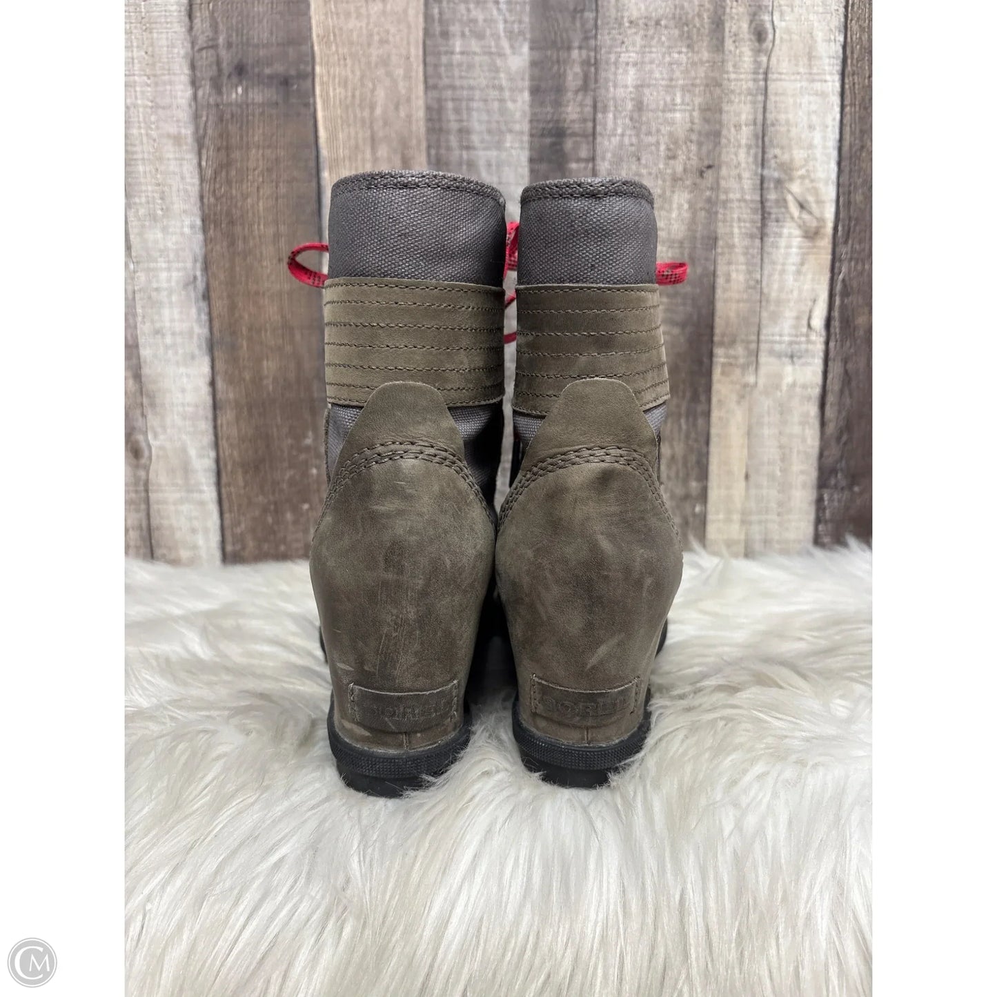 Boots Mid-calf Heels By Sorel In Taupe, Size: 9.5