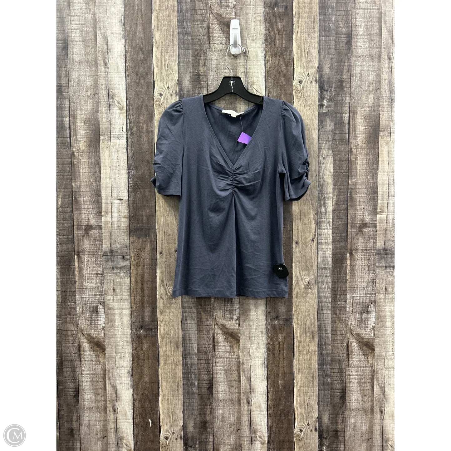 Top Short Sleeve By Loft In Grey, Size: Xs