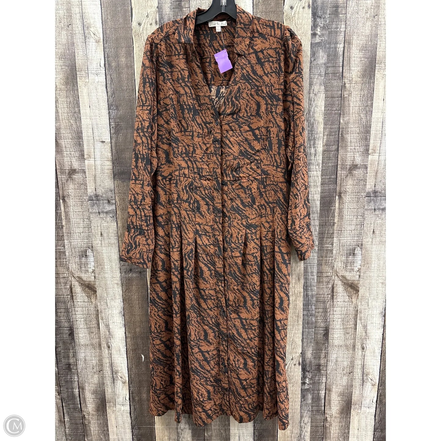 Dress Casual Maxi By Nine Britton In Black & Brown, Size: L