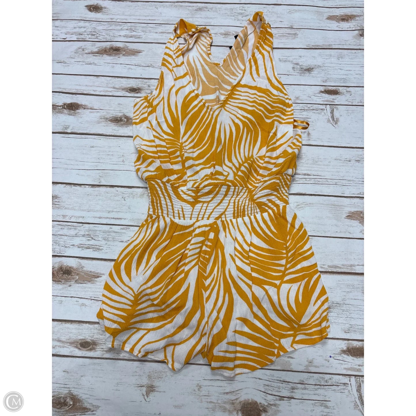 Romper By White House Black Market In Gold & White, Size: S