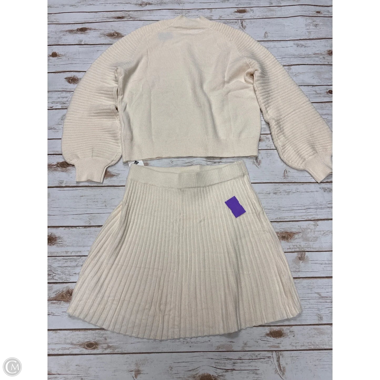Skirt Set 2pc By Cme In Cream, Size: M
